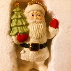 Lenox Very Merry Little Christmas 24k Gold Painted Porcelain Ornament - Santa